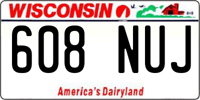 WI license plate 608NUJ