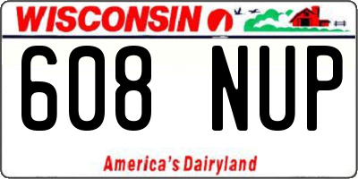 WI license plate 608NUP