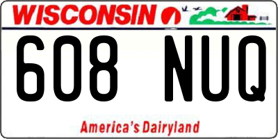 WI license plate 608NUQ