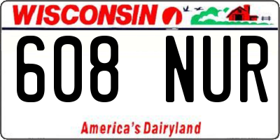 WI license plate 608NUR