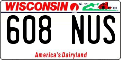WI license plate 608NUS