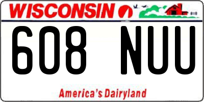 WI license plate 608NUU