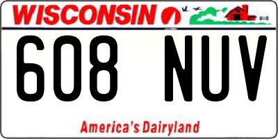 WI license plate 608NUV