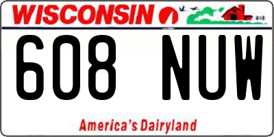 WI license plate 608NUW