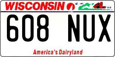 WI license plate 608NUX