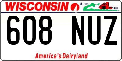WI license plate 608NUZ