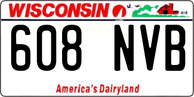 WI license plate 608NVB