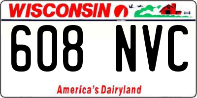 WI license plate 608NVC