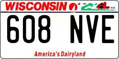 WI license plate 608NVE
