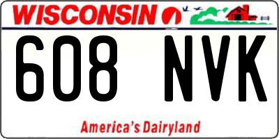 WI license plate 608NVK