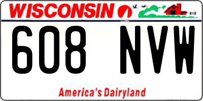 WI license plate 608NVW
