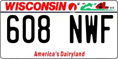 WI license plate 608NWF