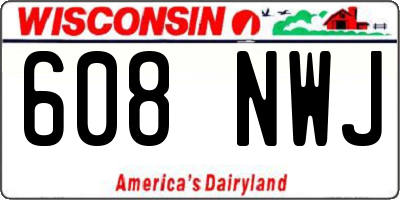 WI license plate 608NWJ