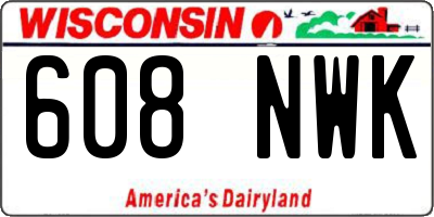 WI license plate 608NWK