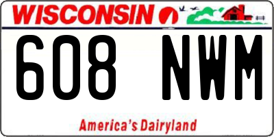 WI license plate 608NWM