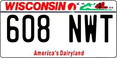 WI license plate 608NWT
