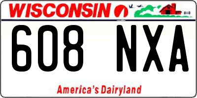 WI license plate 608NXA