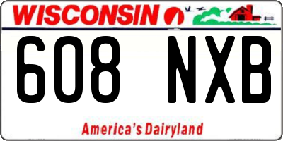 WI license plate 608NXB