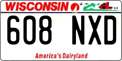 WI license plate 608NXD