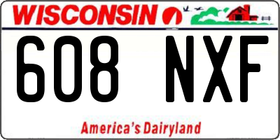 WI license plate 608NXF