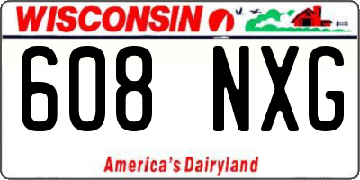 WI license plate 608NXG