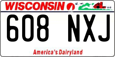 WI license plate 608NXJ