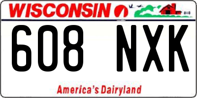 WI license plate 608NXK