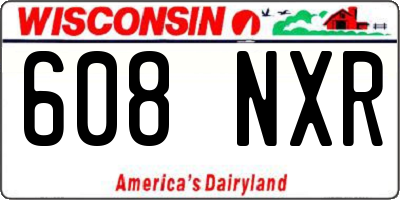 WI license plate 608NXR