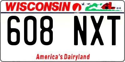 WI license plate 608NXT