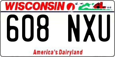 WI license plate 608NXU