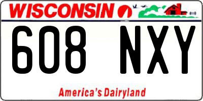 WI license plate 608NXY
