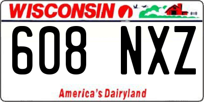 WI license plate 608NXZ