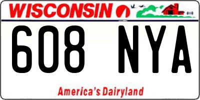 WI license plate 608NYA