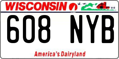 WI license plate 608NYB