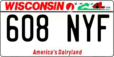 WI license plate 608NYF
