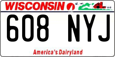 WI license plate 608NYJ