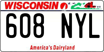 WI license plate 608NYL
