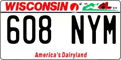 WI license plate 608NYM