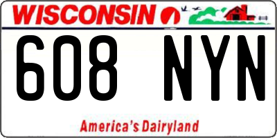 WI license plate 608NYN
