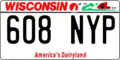 WI license plate 608NYP