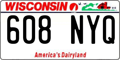 WI license plate 608NYQ