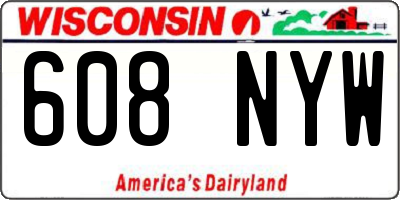 WI license plate 608NYW