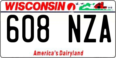 WI license plate 608NZA
