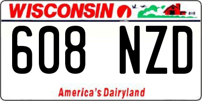WI license plate 608NZD