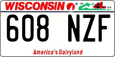 WI license plate 608NZF