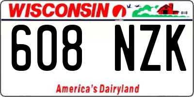 WI license plate 608NZK