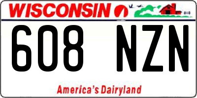 WI license plate 608NZN