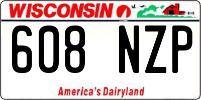 WI license plate 608NZP
