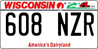 WI license plate 608NZR