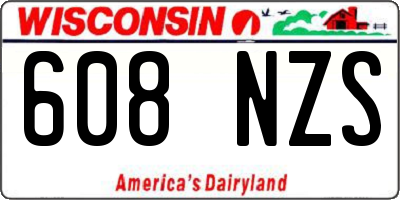 WI license plate 608NZS